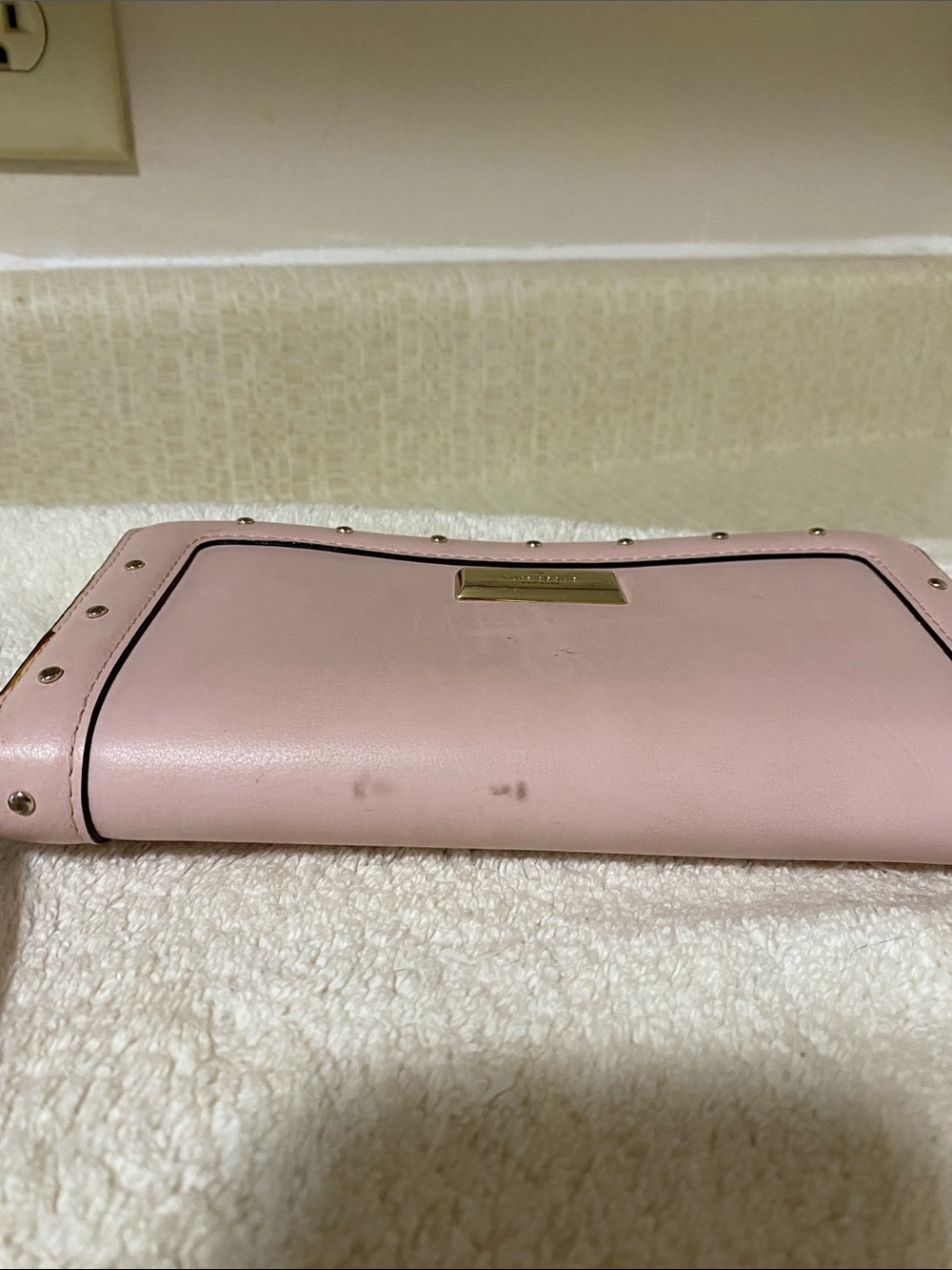 Kate Spade Pink Stud Trim Zip-Around Wallet - Picture 9 of 14